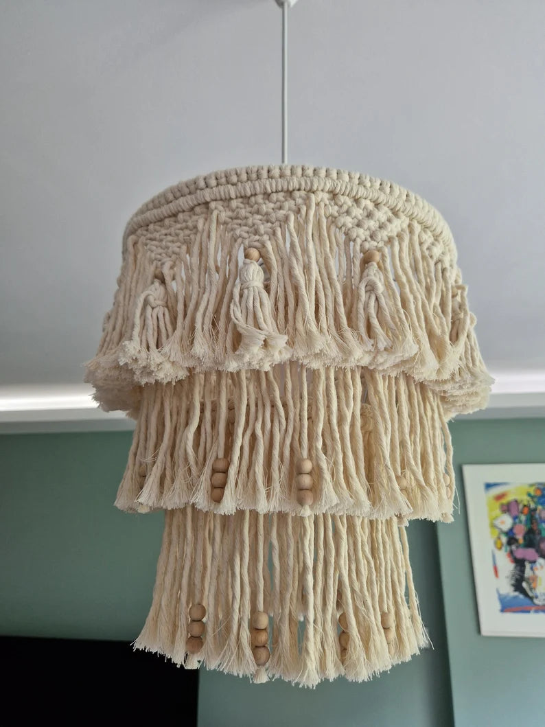 Boho Macrame Chandelier Lampshade