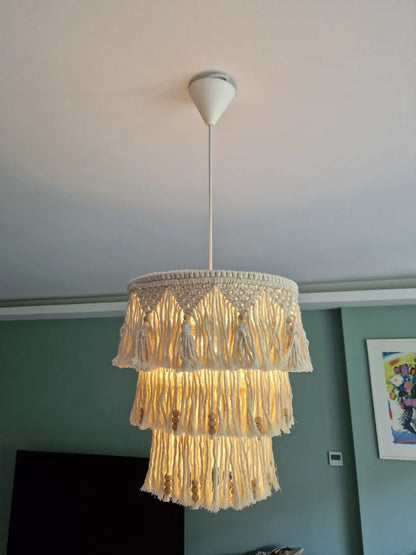 Boho Macrame Chandelier Lampshade