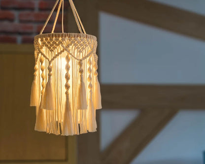 Handcrafted Macrame Tassel Pendant Light