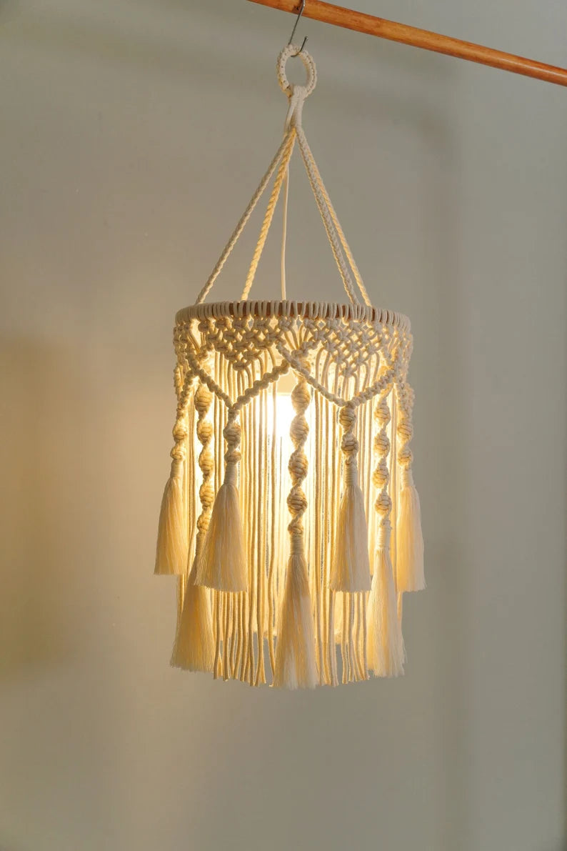 Handcrafted Macrame Tassel Pendant Light