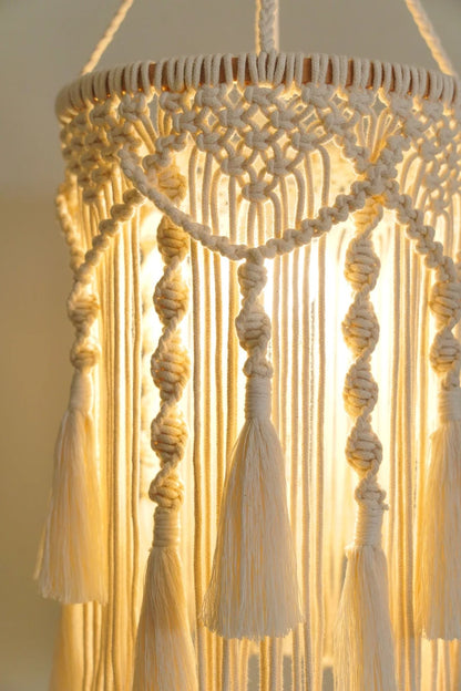 Handcrafted Macrame Tassel Pendant Light