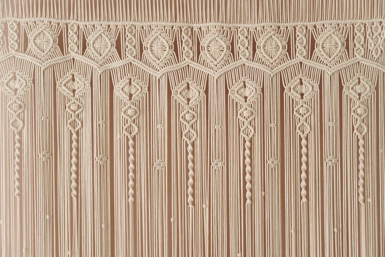 Modern Beige Macrame Curtains