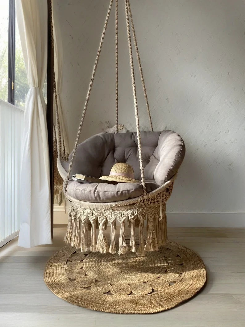 Macrame swing 35 inches hanging for home