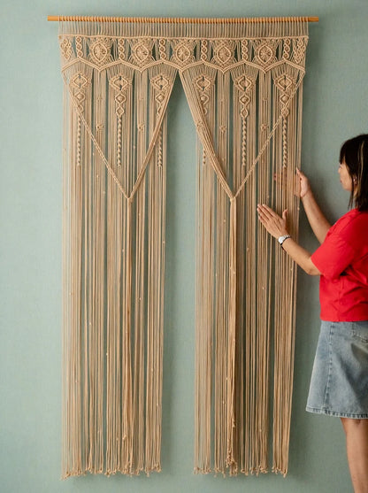 Modern Beige Macrame Curtains