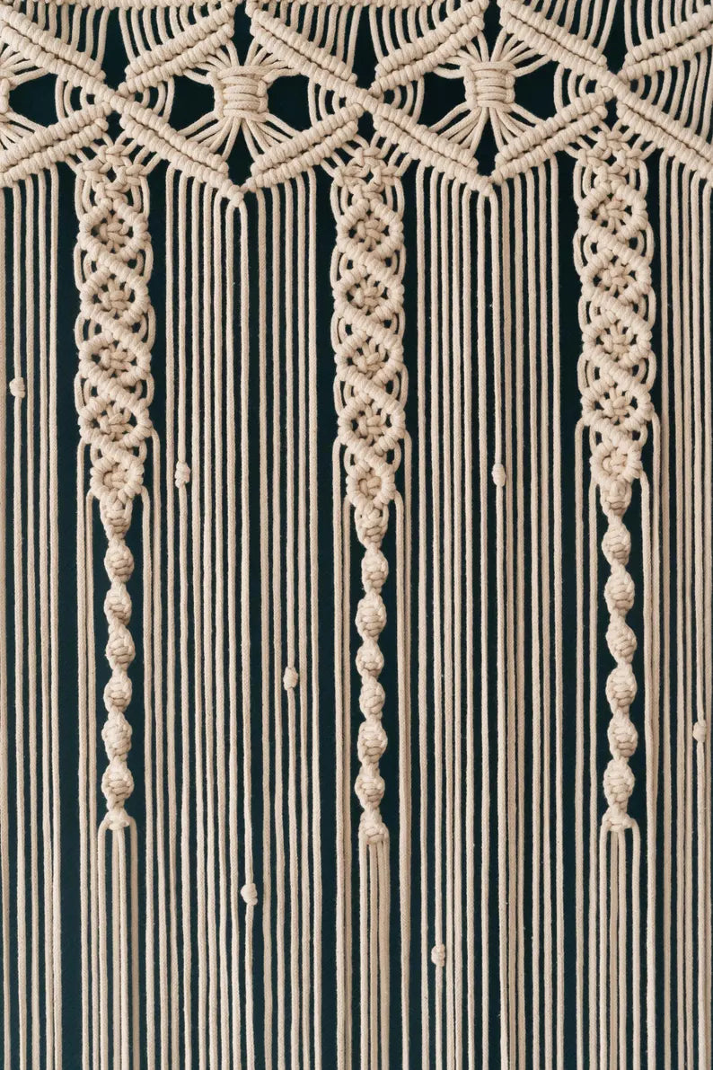 White Handmade Macrame Curtain