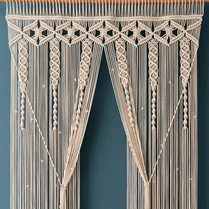 White Handmade Macrame Curtain