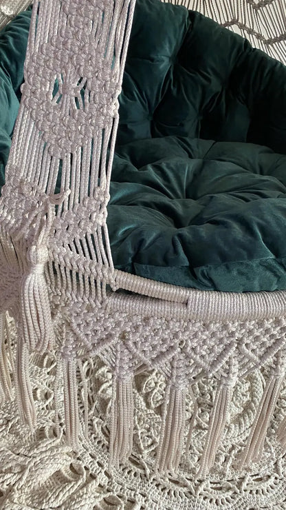 Green Lush Macrame Swing