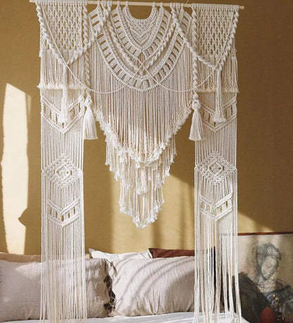 Handcrafted White Macrame Curtains