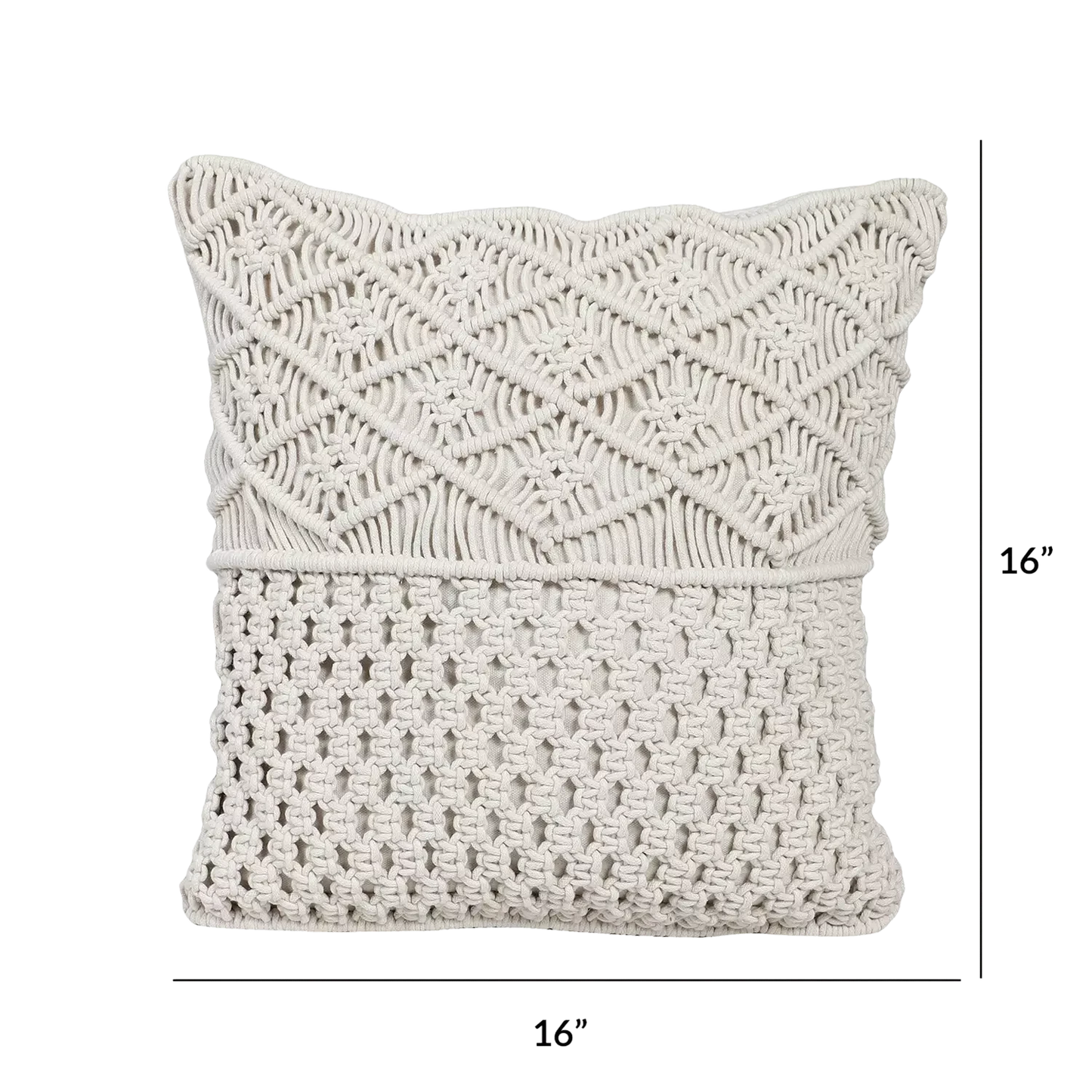 Pure White Macrame Decorative Cushion