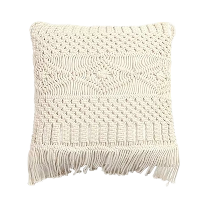 Classic White Macrame Cushion