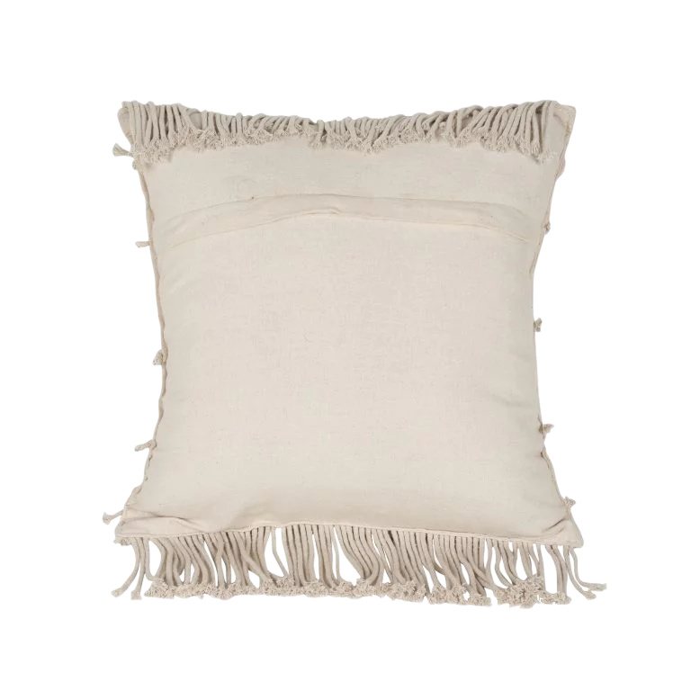 Trendy White Macrame Cushion