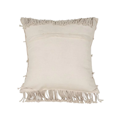 Trendy White Macrame Cushion