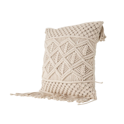 Stylish White Macrame Cushion