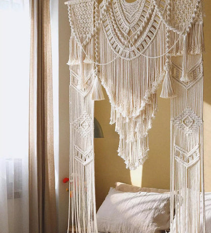 Handcrafted White Macrame Curtains