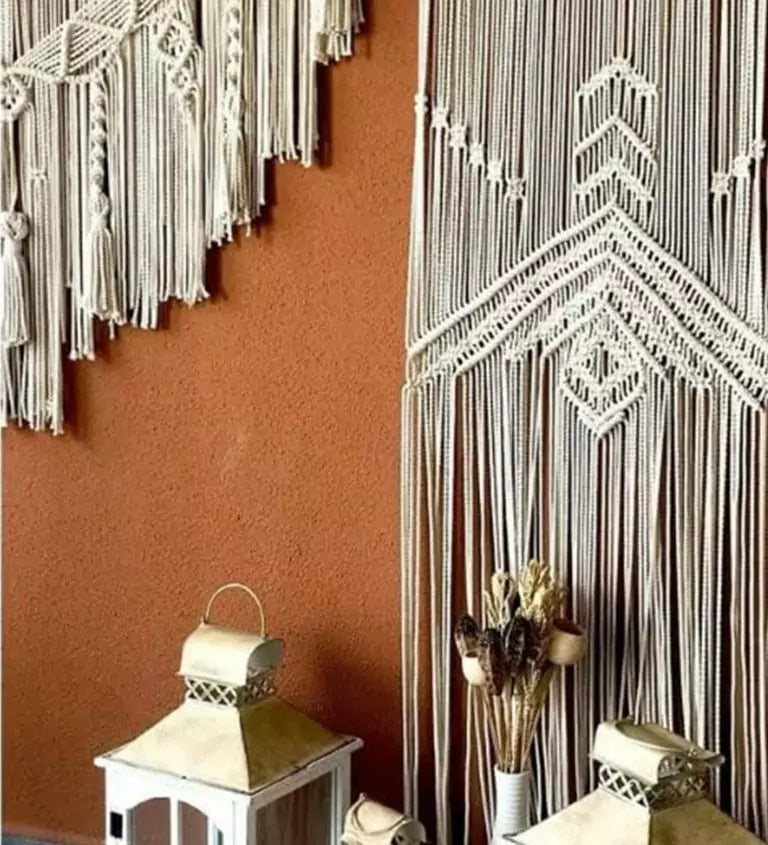 Elegant White Macrame Window Curtains