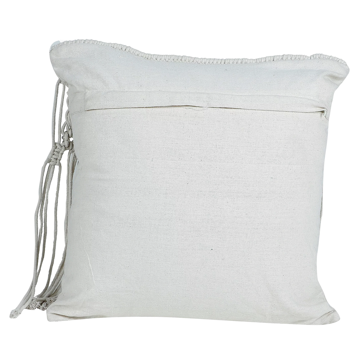 White Macrame Pillow for Bedroom Decor