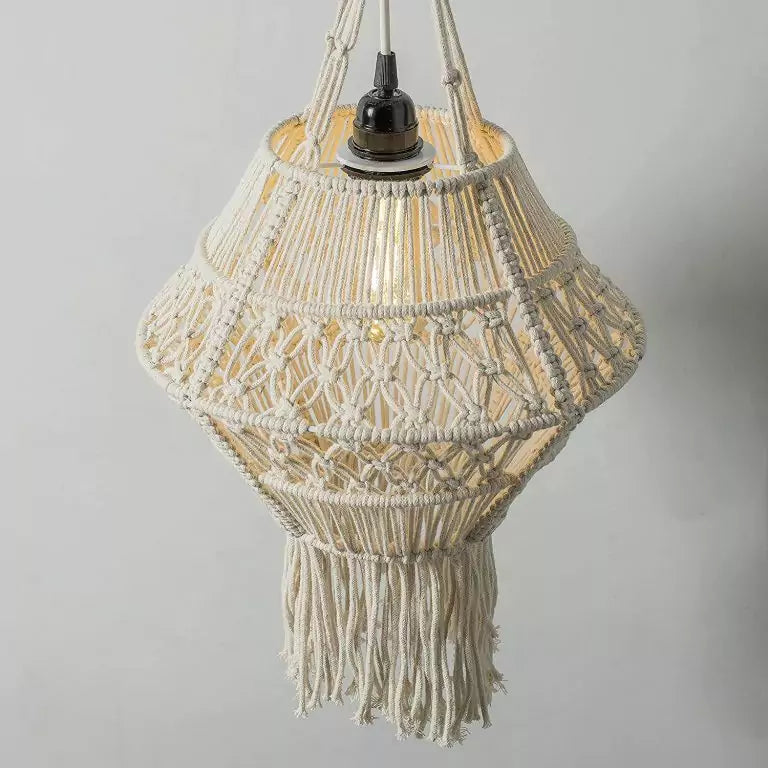 Handwoven Boho Macrame Pendant Light